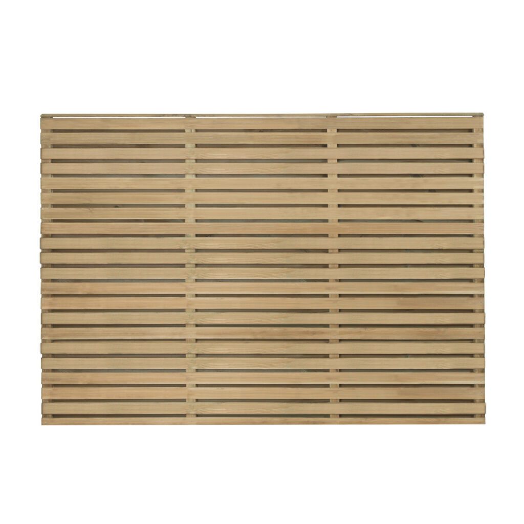 Forest Garden 1.8m x 1.2m Pressure Treated Contemporary Double Slatted Fence Panel  – Pack of 3 5013053172995 2